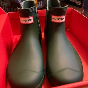 Hunter Dark Green Ankle Boots Size 8 NWB